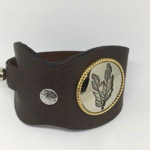 Brown leather bracelet fathers